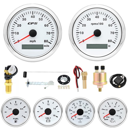Gauge set with senders - gauge, 85mm