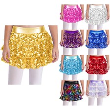 Girls Sequins Tiered Skirt