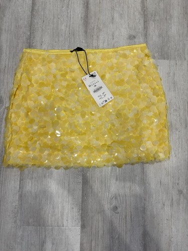 Zara yellow sequin skirt - zara,