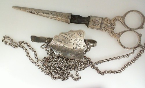 Sterling silver scissors - silver,