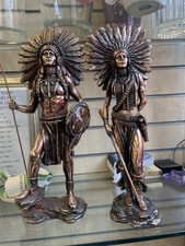Stunning Bronze Effect Red Indian Figures by Leonardo. Excellent Condition
