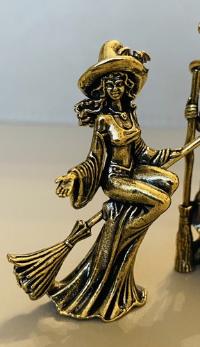 Solid brass witch broom - solid,