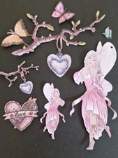 45+ Piece Loving Fairy And Hanging Hearts diecut toppers Magic Fantasy Fairyland