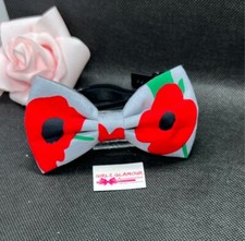 Poppy Bow Tie Necktie Neck Dickie Remembrance Day Lest We Forget