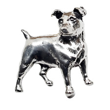 Jack Russell Pin Badge Pewter