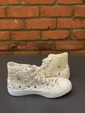 Converse Cream/Gold Rhinestone Hi Tops