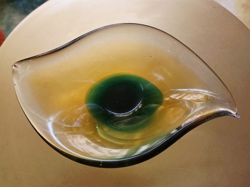 Art glass bowl amber - amber, and