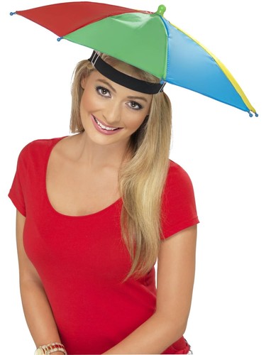 Rainbow umbrella hat fun - umbrella,