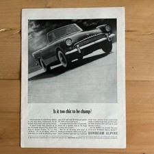 Vintage March 1962 Sunbeam 'Alpine' Sports Car Advert - Road & Track