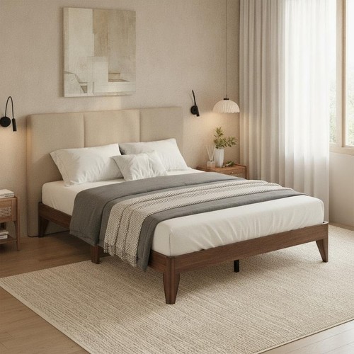 Double bamboo bed - frame, wooden