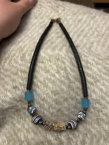 African trade bead necklace - necklace,