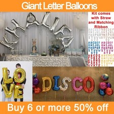 Large Giant Name Foil Letter Number Balloons Banner Party Display Birthday