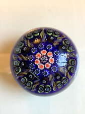 Vintage John Deacons? Scottish Glass Millefiori Paperweight Blue