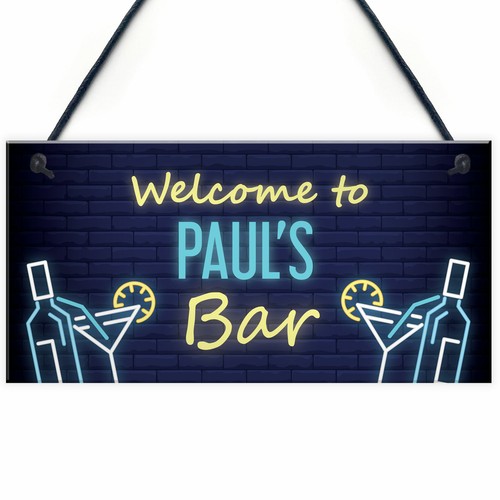 Personalised home bar hanging - personalised,