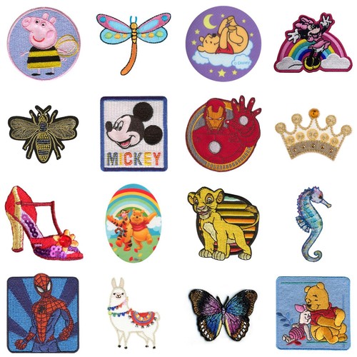 Embroidered iron patches - embroidered, on