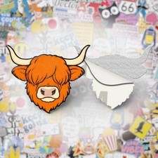 Highland Cow Metal Phone