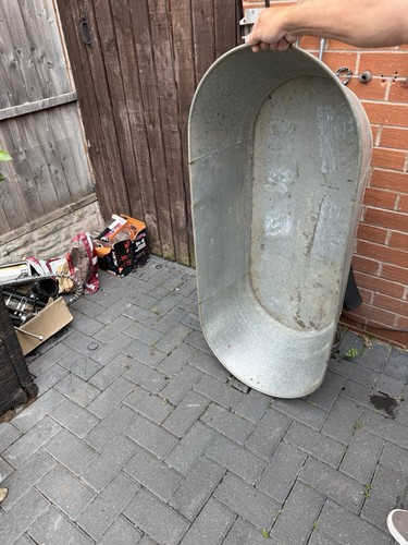 Vintage galvanised tin bath - vintage,