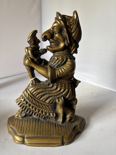 Vintage brass judy door stop - vintage,
