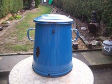 Large Vintage French Enamel - Composting Bin - Garden Planter - Watertight.
