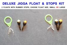 DELUXE JIGGA FLOAT & STOPS KIT 2 INLINE FLOATS+SMALL RUBBER STOPS POLE FISHING