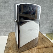 2000 Chrome Slimline  ZIPPO LIGHTER - new flint - working order - good condition