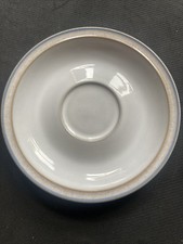 Denby Saucer beige Linen with Blue trim
