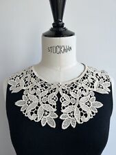 Vintage Guipure Cotton Lace Collar Calico Natural Floral Dressmaking Austrian