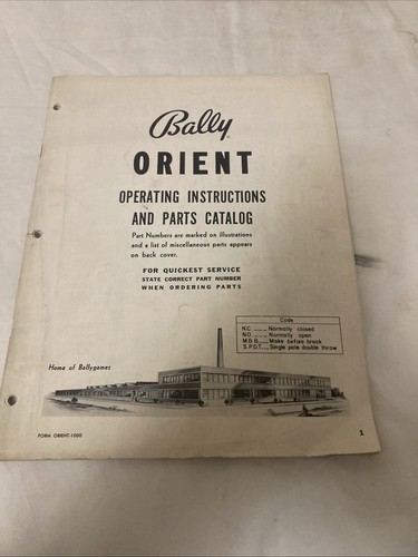 Bally orient pin ball - orient,