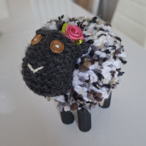 Handmade yarn sheep ornament - yarn,