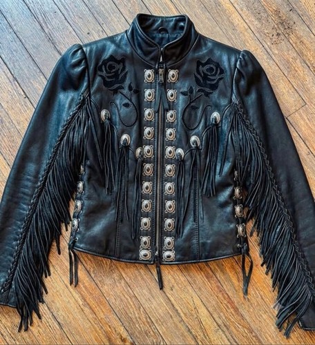 Women black genuine leather - black,