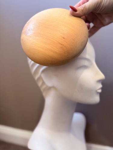 Wooden button round hat block - hat,