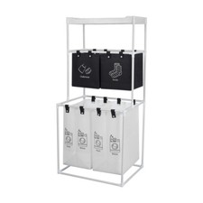 Large Laundry Basket 4 Compartments Washing Clothes Storage Folding Hamper Bin