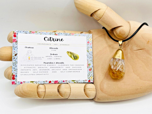 Natural yellow citrine quartz - natural,