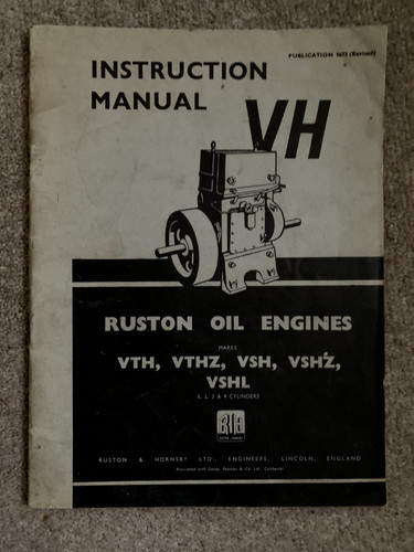 Ruston hornsby vth - vth, instruction