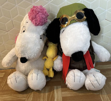 Peanuts Movie Pilot Snoopy, Girlfriend Fifi & Woodstock. (Retired) Build A Bear