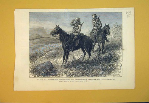 Original old antique print - old,