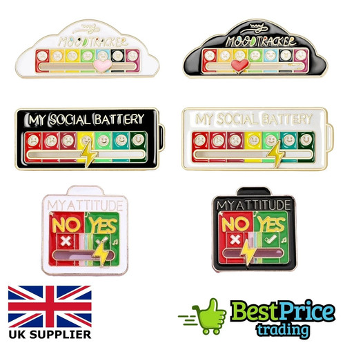 Social battery enamel - enamel, brooch