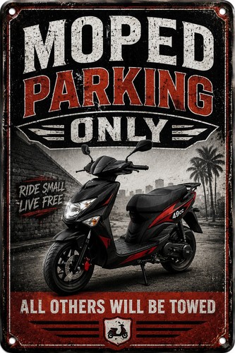 Moped parking only - parking, sign