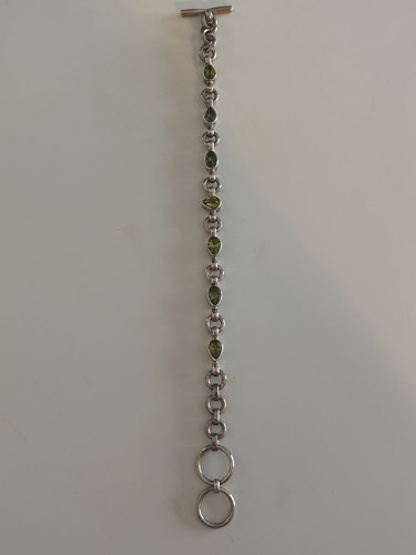 Silver 925 peridot bracelet - silver,