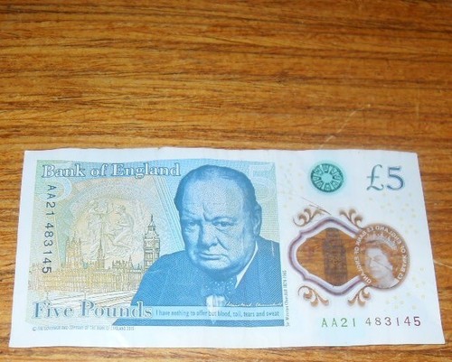 Aa21 five pound note - , £5 five