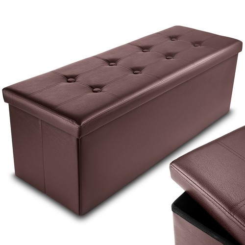 Faux leather folding storage - faux,