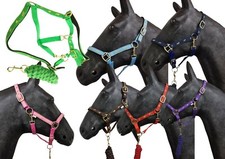 Horse Masters Padded Horse Print Headcollar & Leadrope Range of Colours 