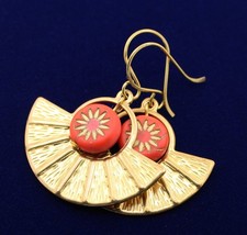 Sun ray earrings half moon - moon,