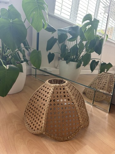 Vintage rattan wicker lamp - vintage,
