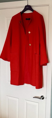 Zara red coat - coat, medium
