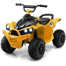 COSTWAY Kids Ride On ATV 12V Battery-Powered Ride-On Vehicle w/LED Lights-Yellow