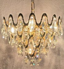 Beautiful Chandelier, Tear Drop Crystals, Spanish, 34cm Diameter. Very Unusual.