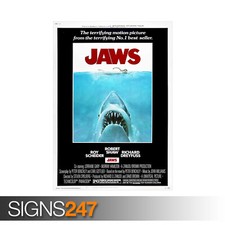 JAWS poster by steven spielberg, movie print photo art in varied dimensions