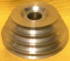 PULLEY WHEEL. 4 STEPPED - 3 1/2" - 3" - 2 5/8" - 2 3/8" ALUMINIUM -- 19mm BORE.