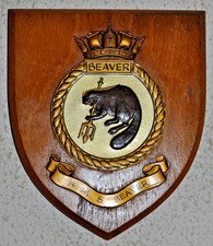 HMS Beaver wall shield plaque